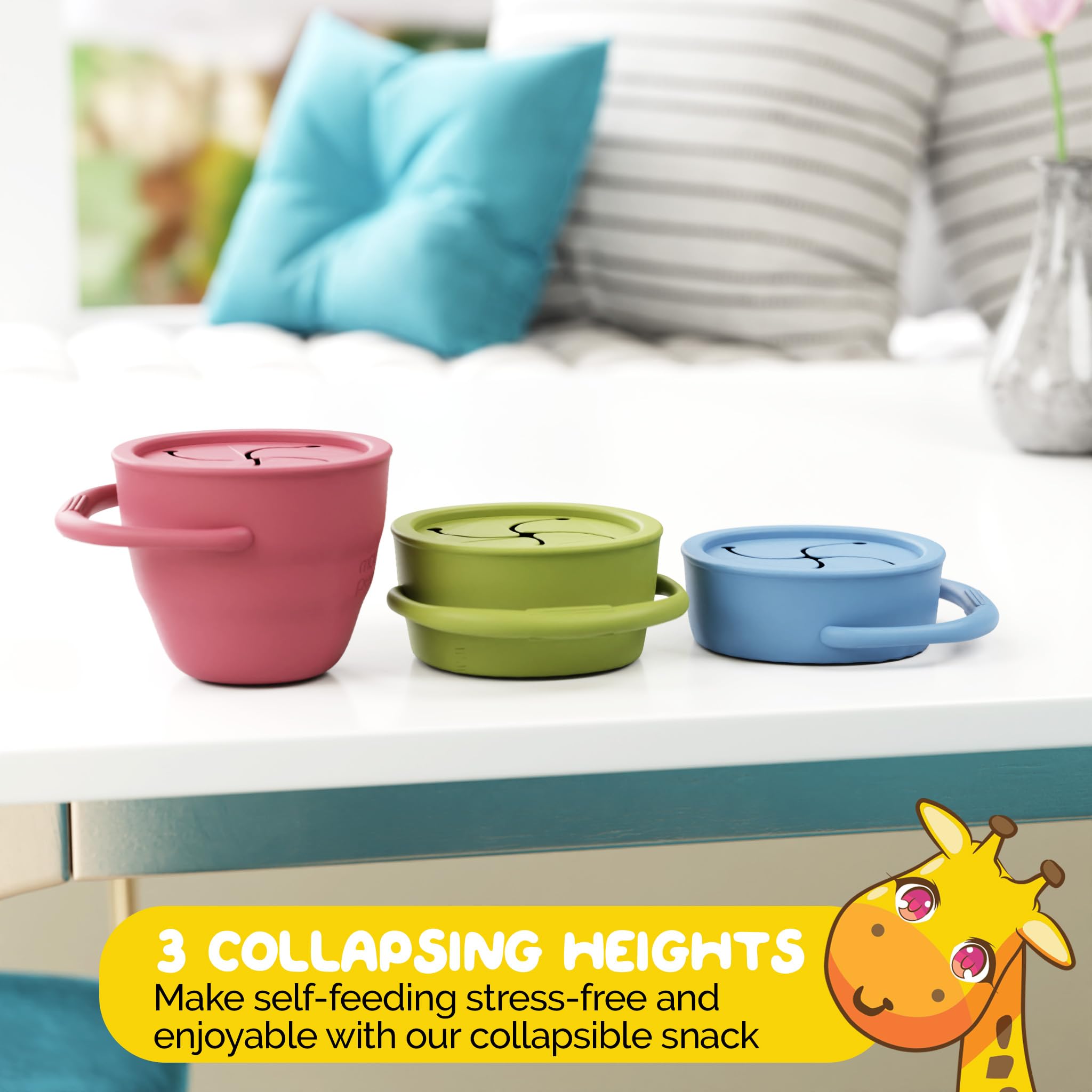 Muqee Peeko durable silicone snack cup built for daily use.