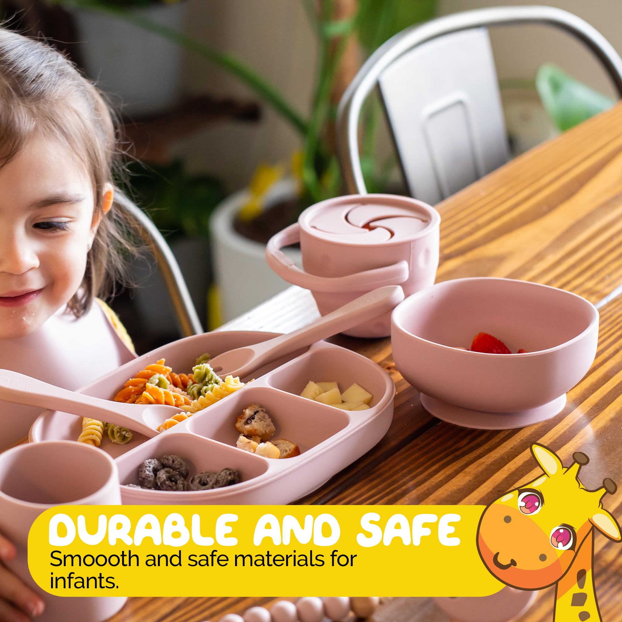 Muqee Peeko easy-clean silicone bowl designed for high chair trays after meals.