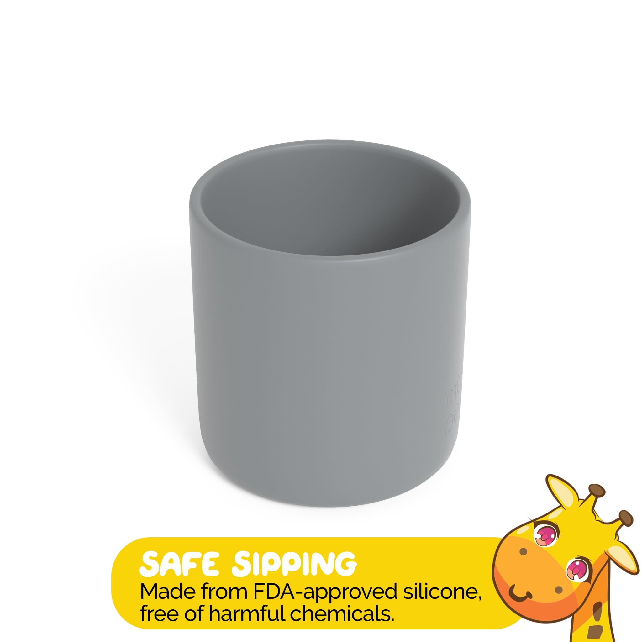 Muqee Peeko silicone toddler sippy cup highlighting soft, durable material