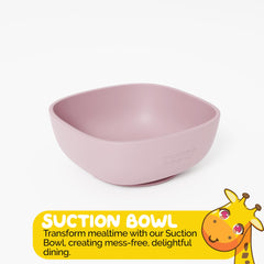 Muqee Peeko square silicone baby bowl demonstrates durable, easy-clean material for daily meals.