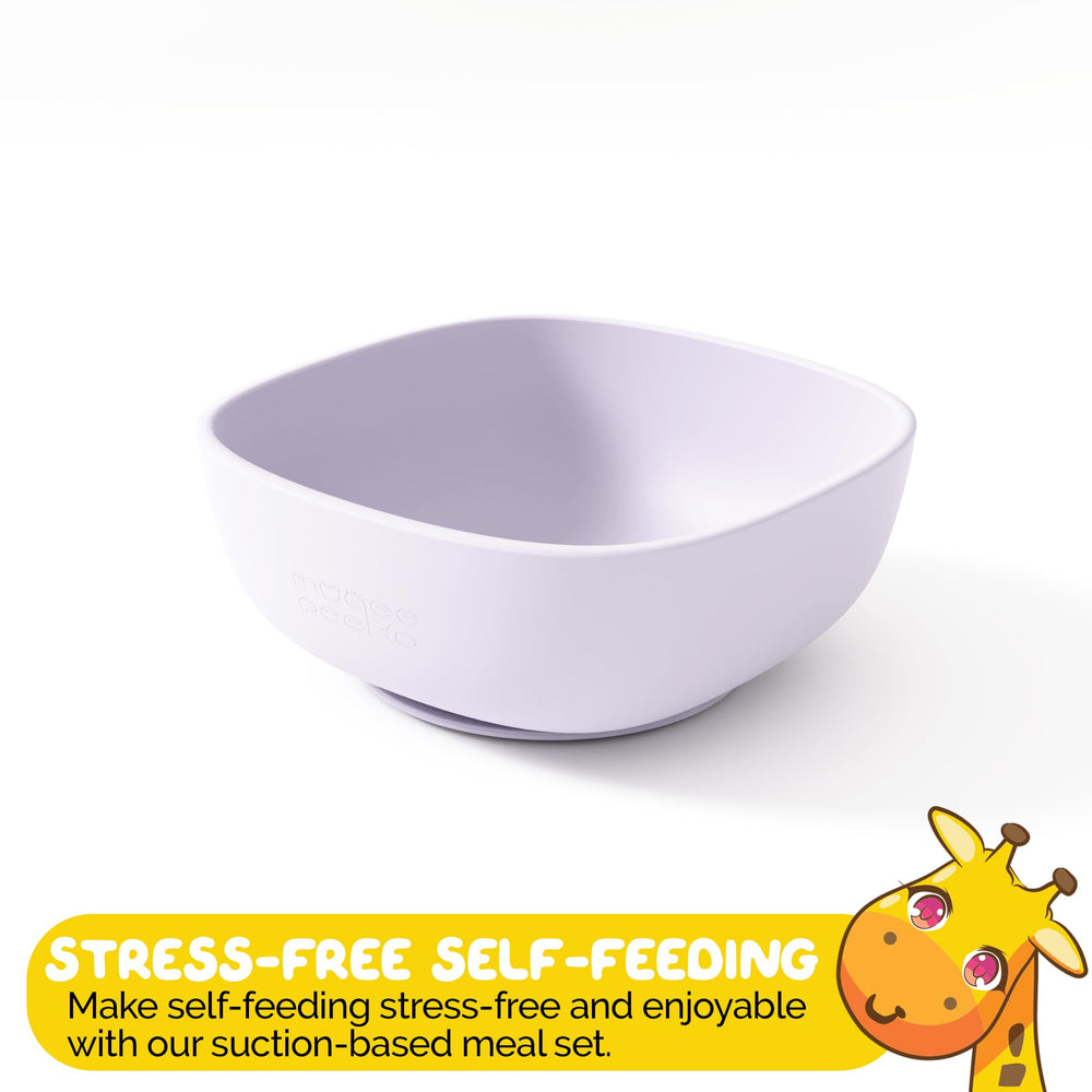 Muqee Peeko durable silicone bowl ready for daily use by toddlers.