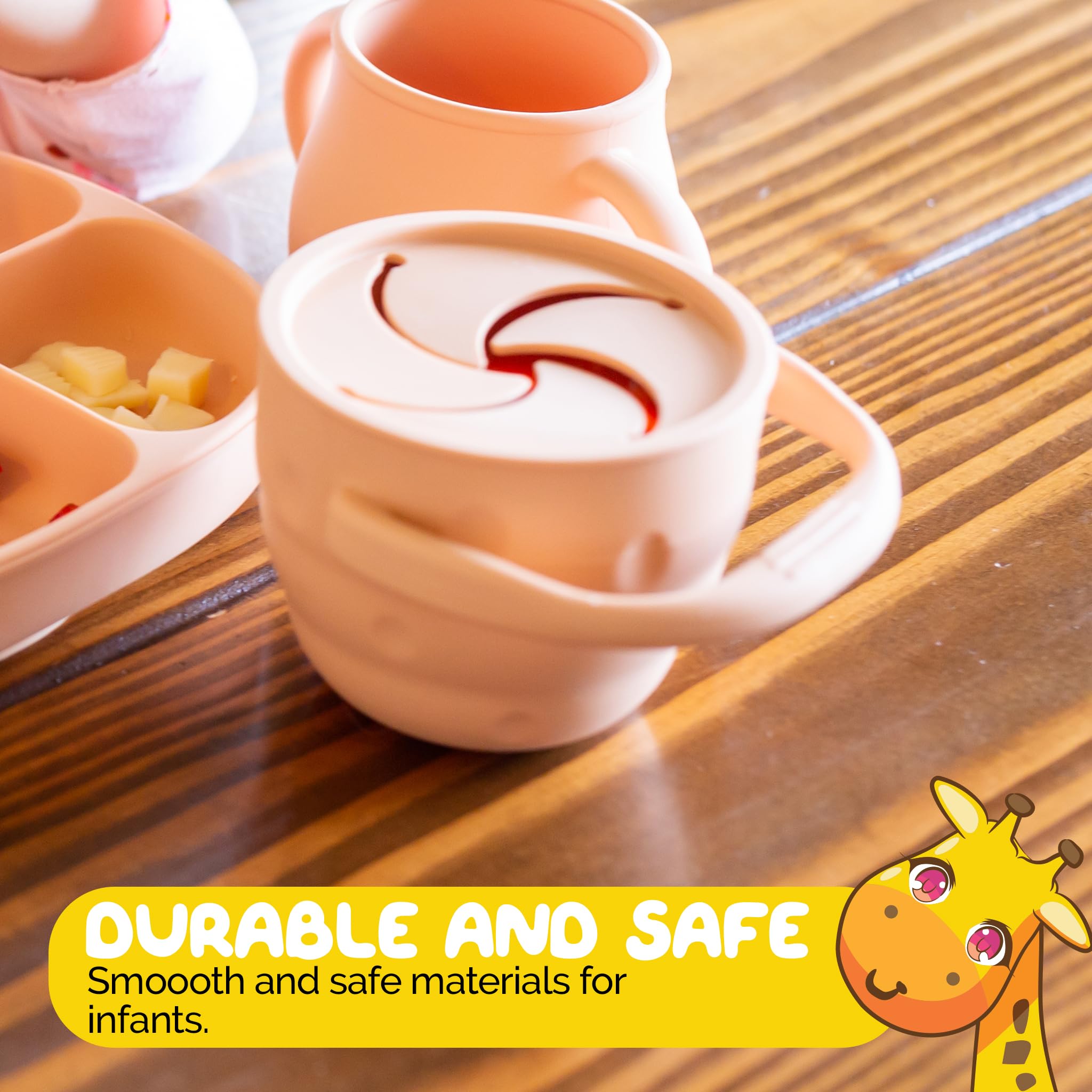 Muqee Peeko travel snack cup ready for car rides and park outings.
