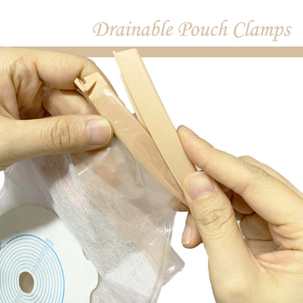 MUROCEA beige 30-piece ostomy clip set for daily care.