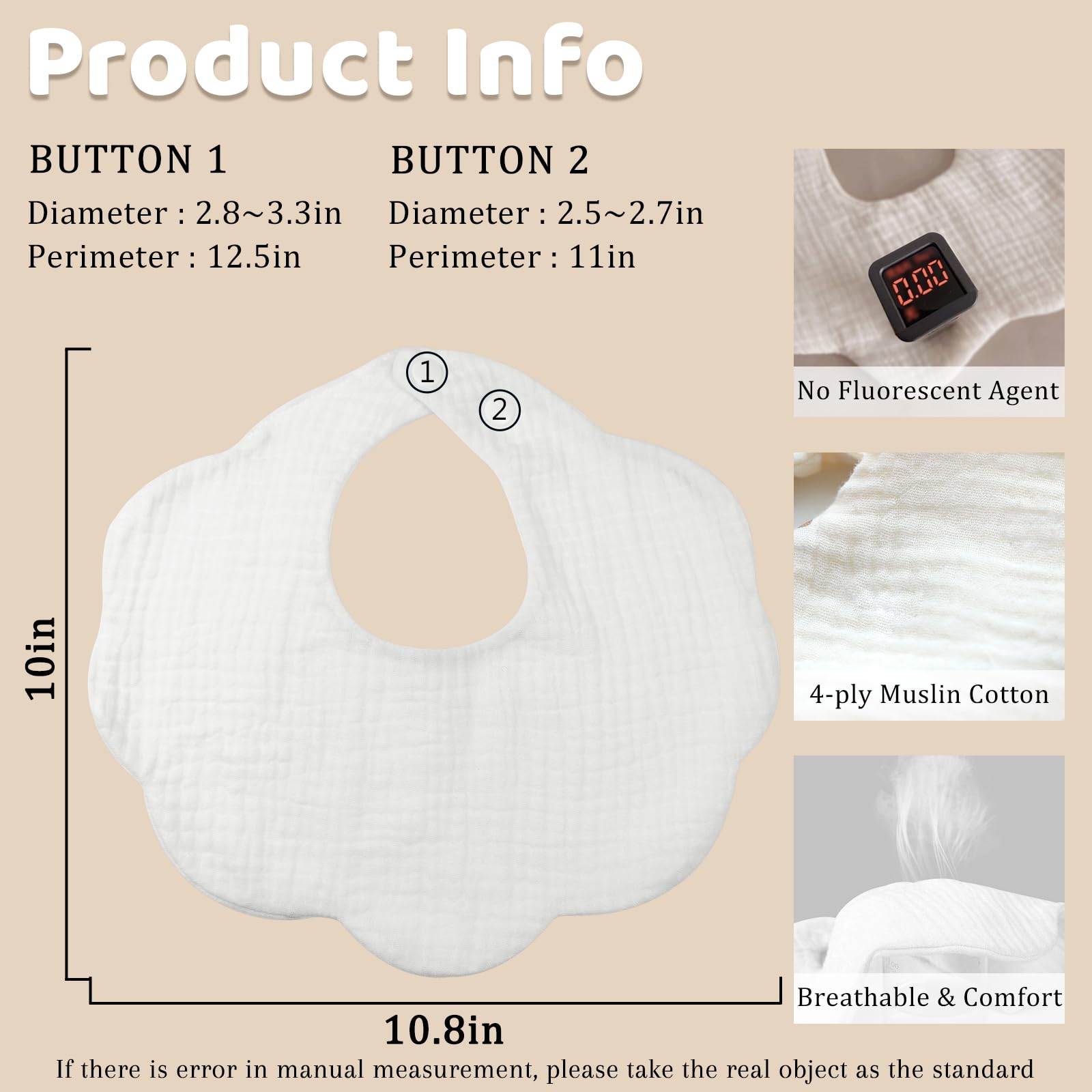 MUSBUY highly absorbent bibs keep spills contained during meals.