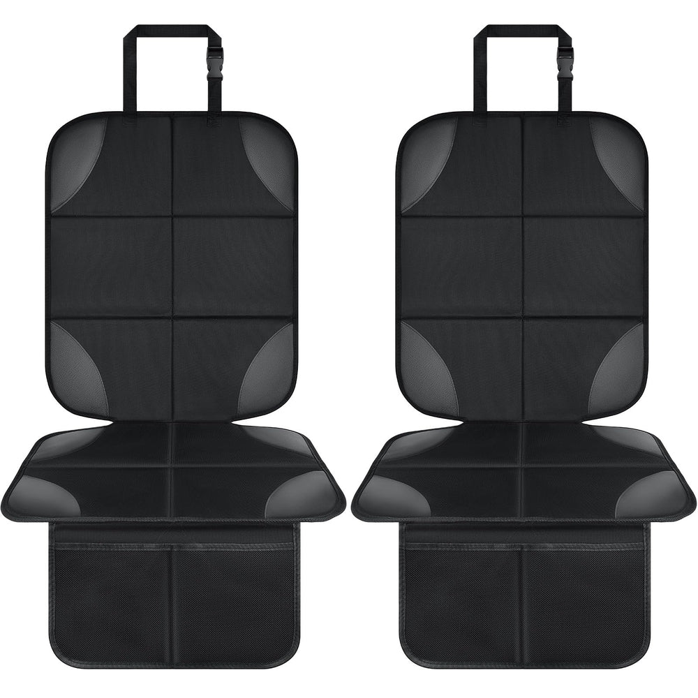 Musclez car seat protector waterproof-600D fabric shields seats from spills.