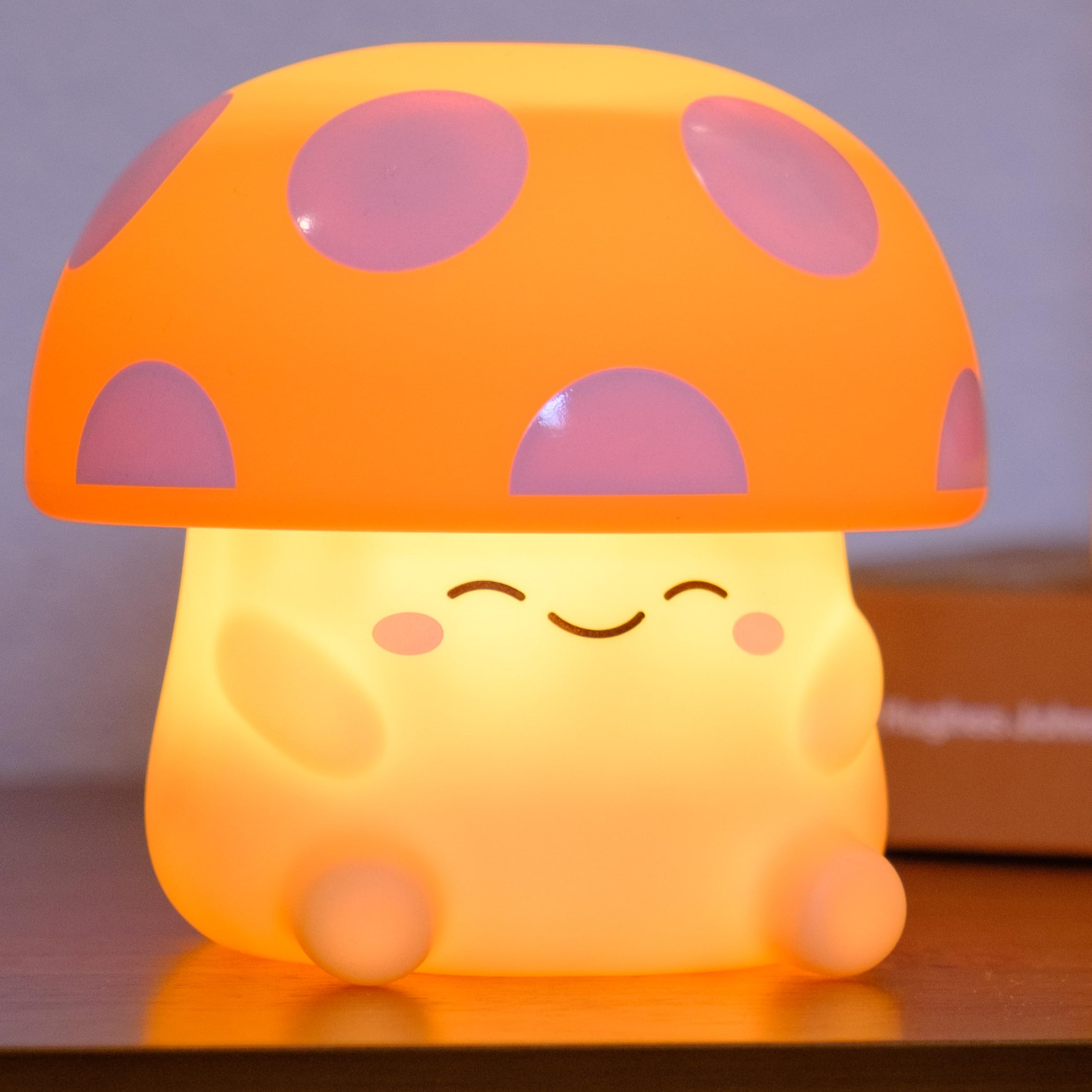 Mushi ambient mushroom night light off shows safe silicone design for nurseries.
