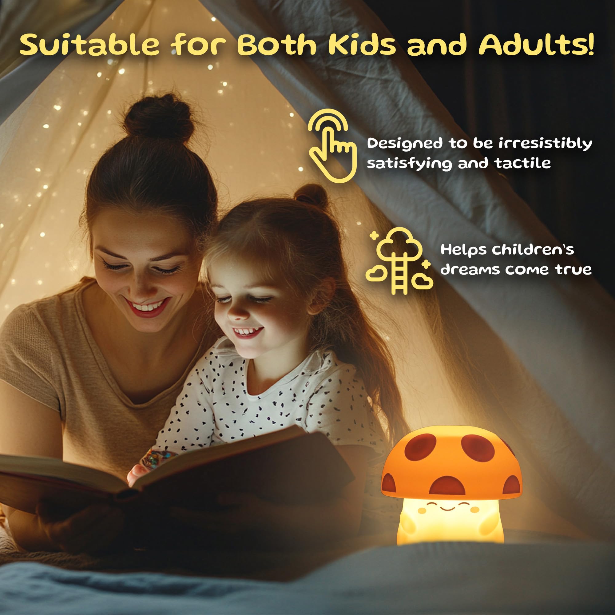 Mushi warm glow creates a calming bedtime atmosphere.