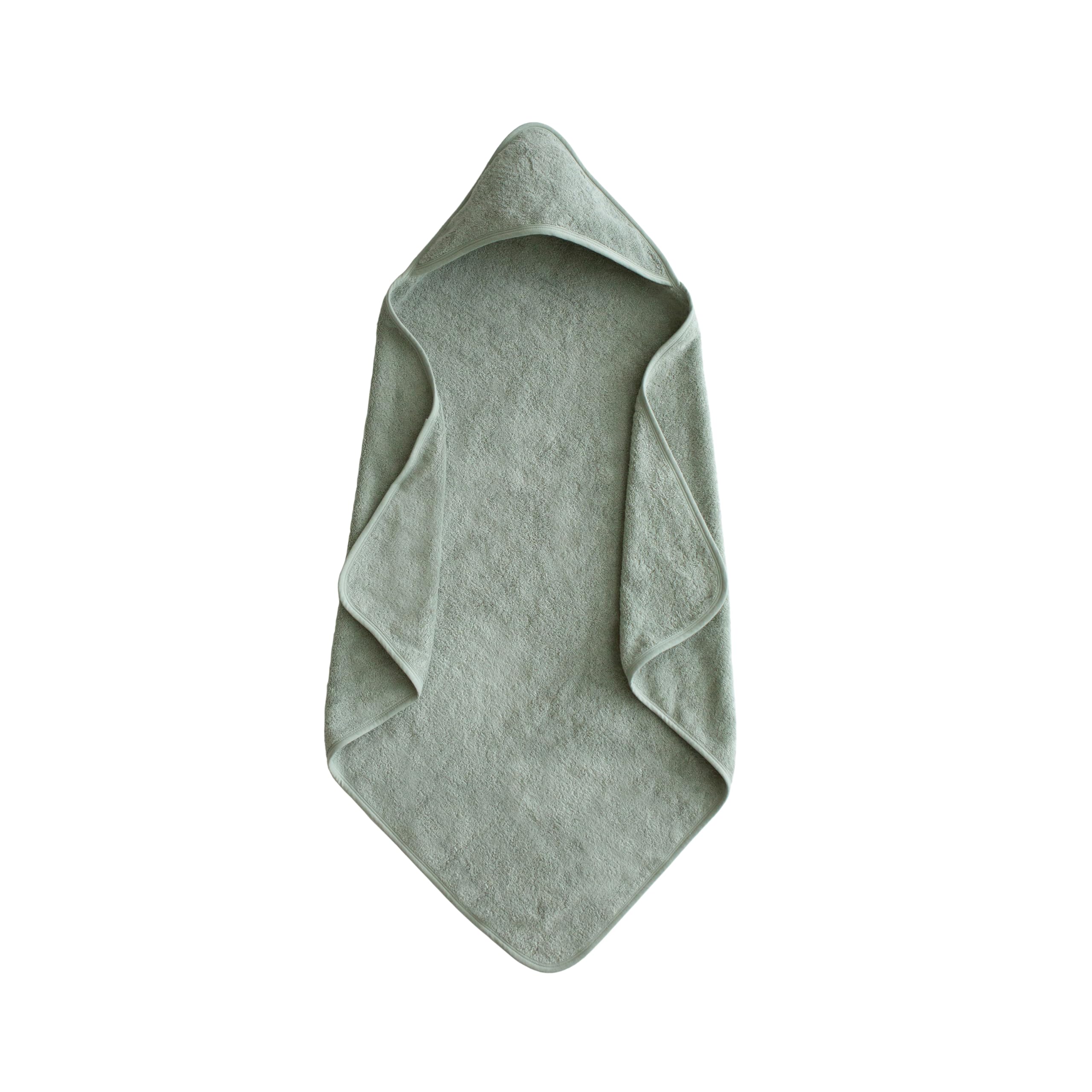 Mushie Baby Hooded Towel Moss close up of organic cotton fibers for softness