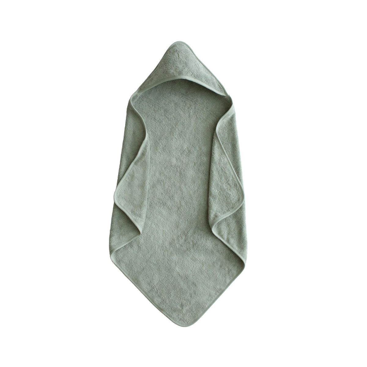 Mushie Baby Hooded Towel Moss close up of organic cotton fibers for softness