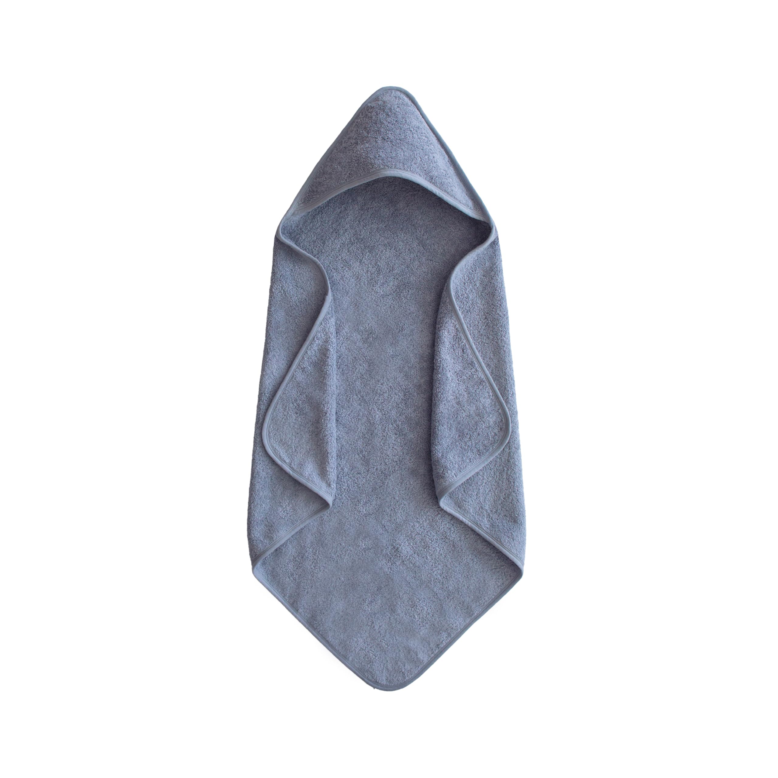 Mushie baby hooded towel made of organic cotton for gentle bath time.