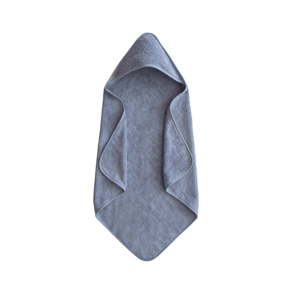 Mushie baby hooded towel made of organic cotton for gentle bath time.