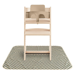 Mushie Baby Splat Mat Olive Check under high chair to catch spills