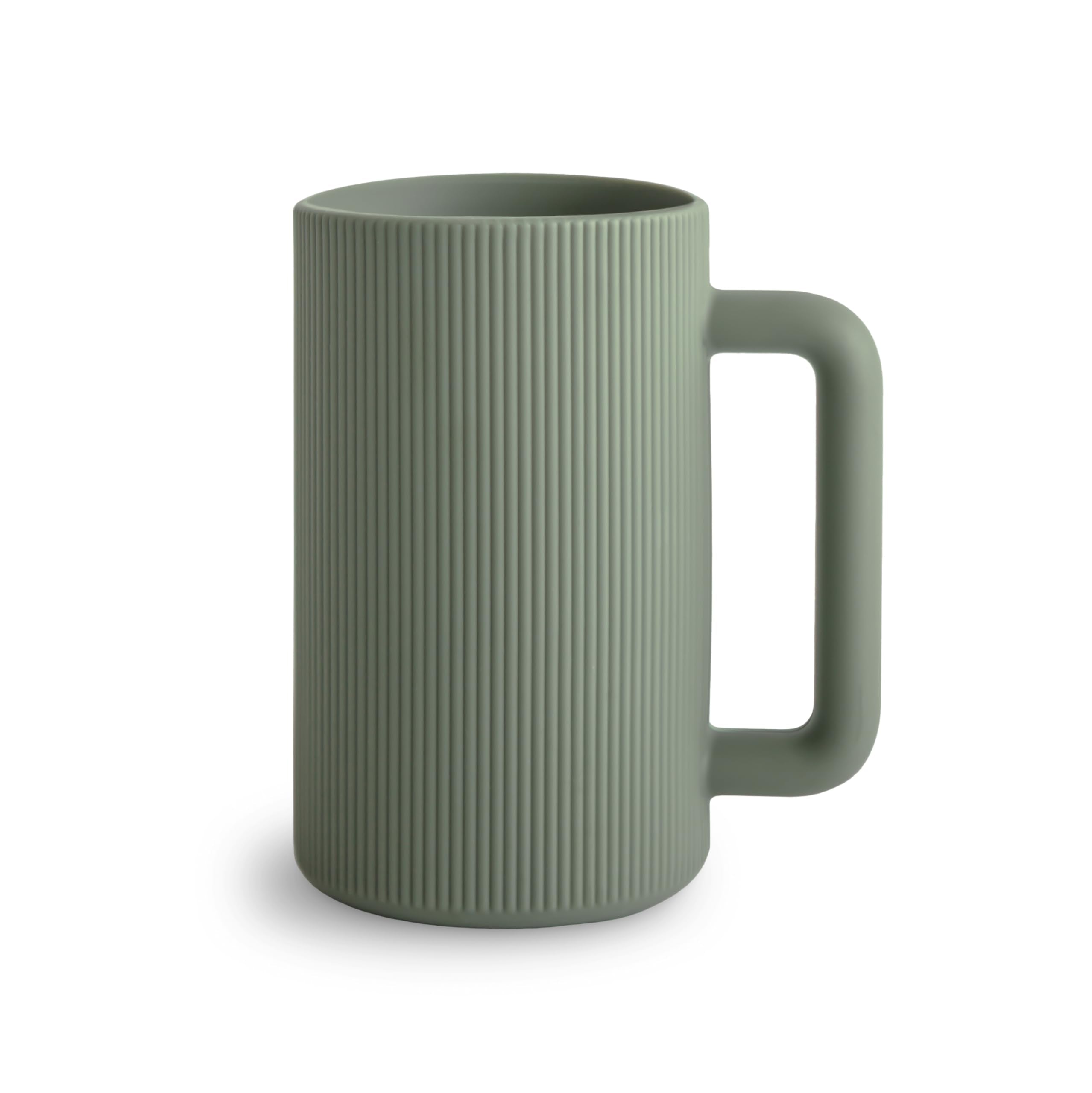 Mushie bath rinse cup with handle for easy, controlled rinsing.