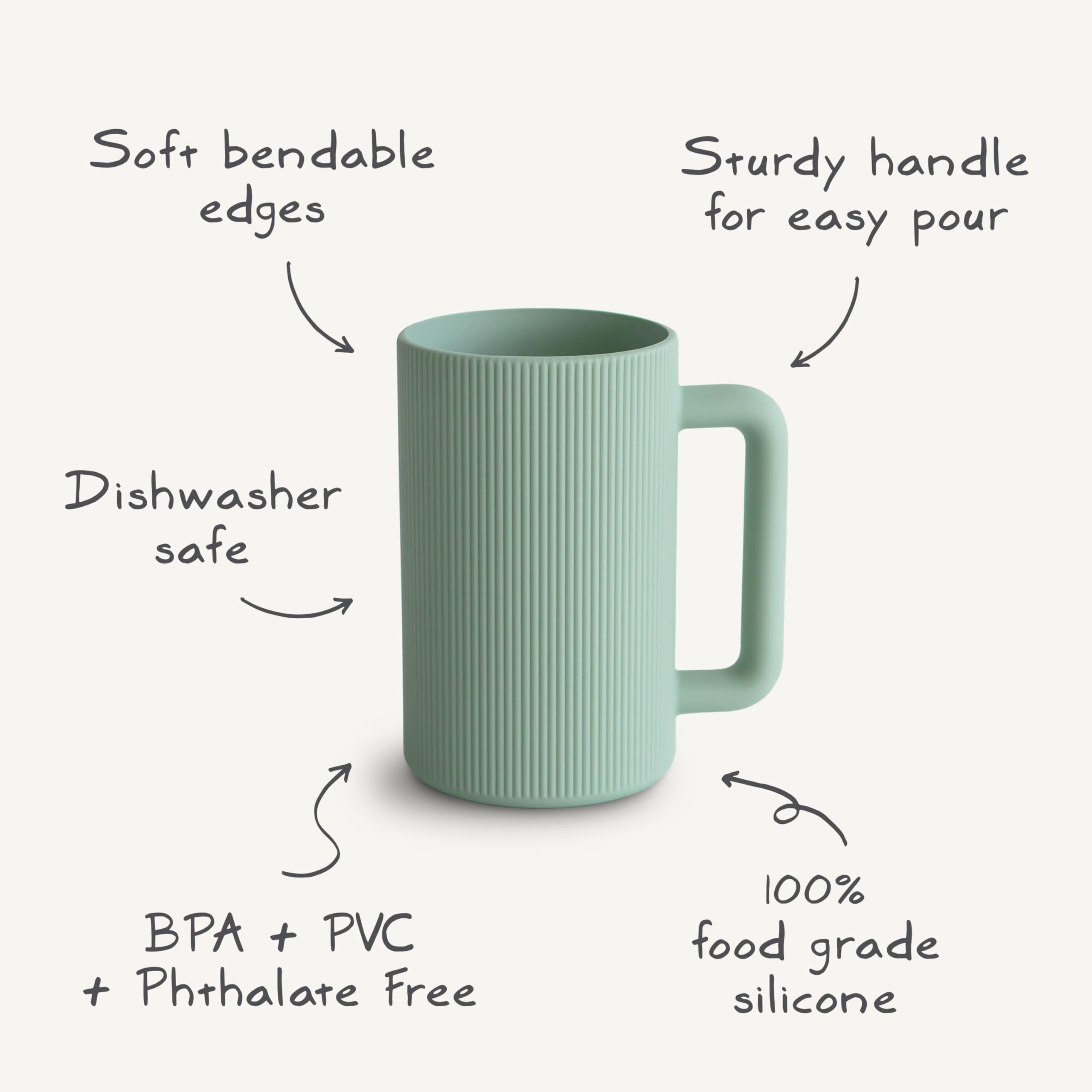 Mushie bath rinse cup with textured exterior for secure grip during bath time.