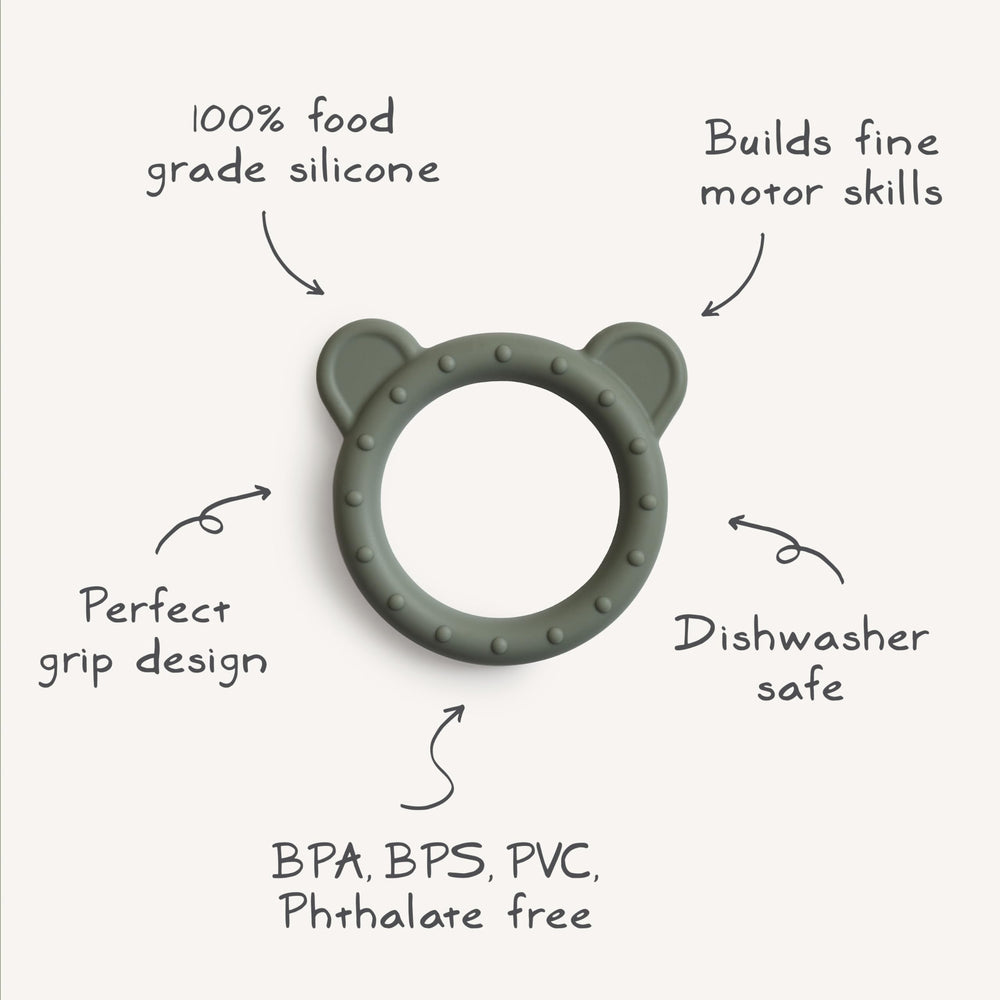 Mushie Bear teether presented as a stylish home accessory