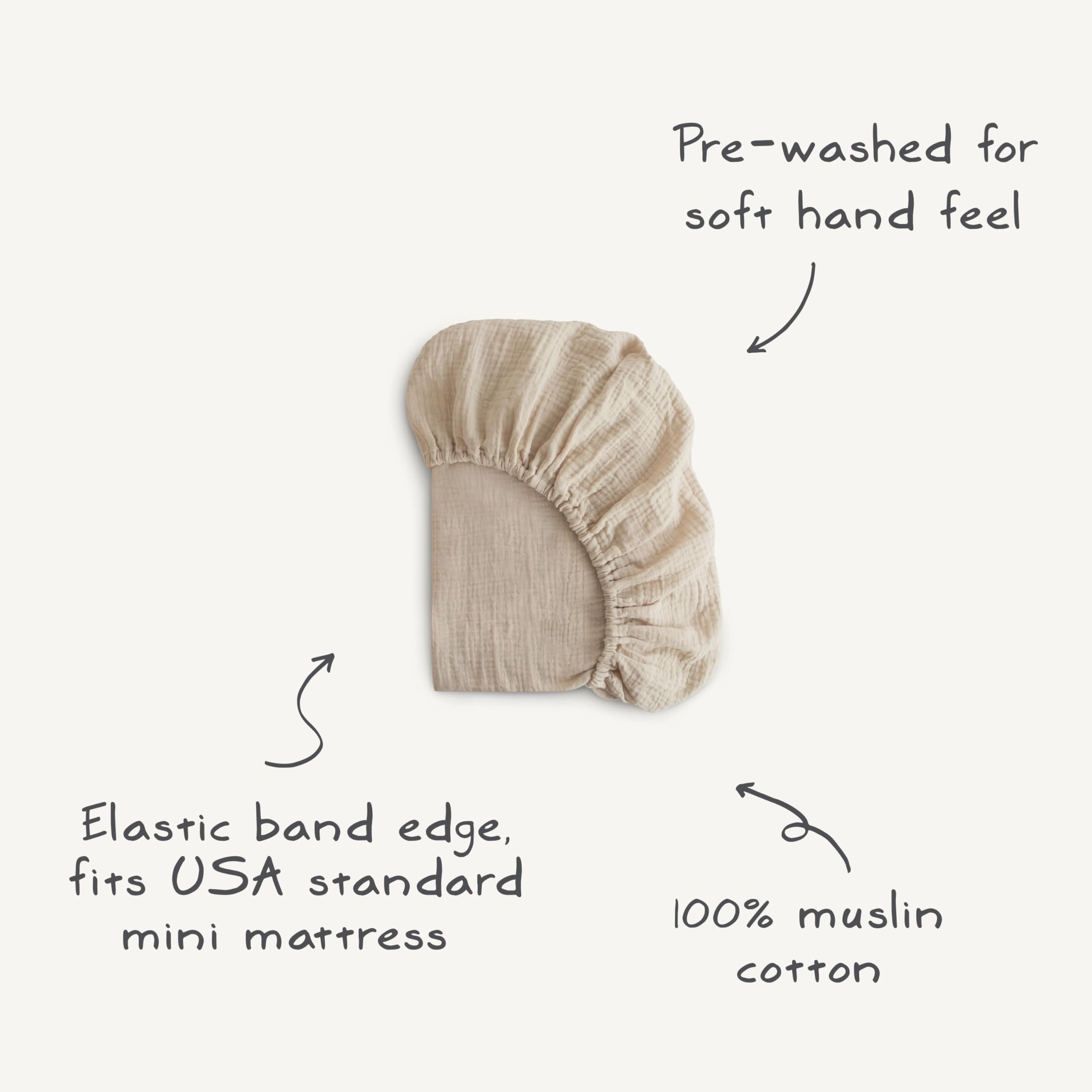 Mushie brand story visual stripe design for modern nurseries.