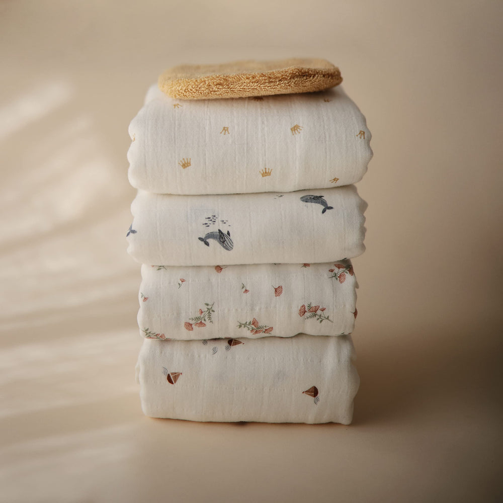 Mushie care instructions image emphasizes easy wash and air-dry benefits