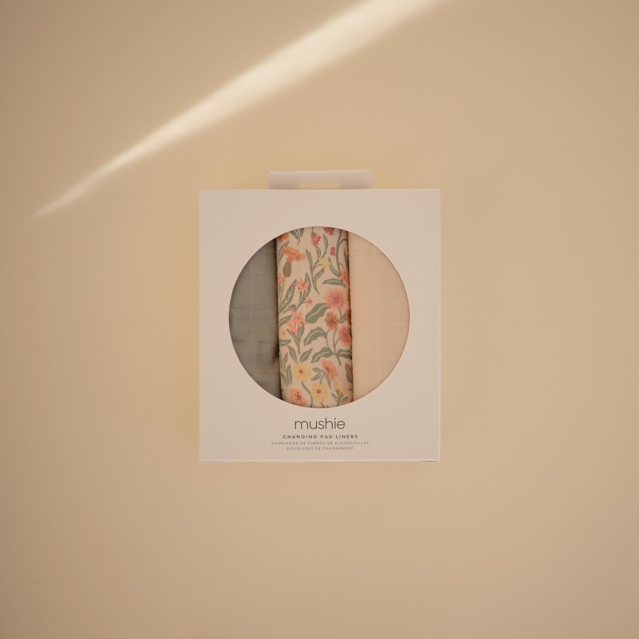 Top layer organic cotton texture of Mushie liner for gentle baby skin contact