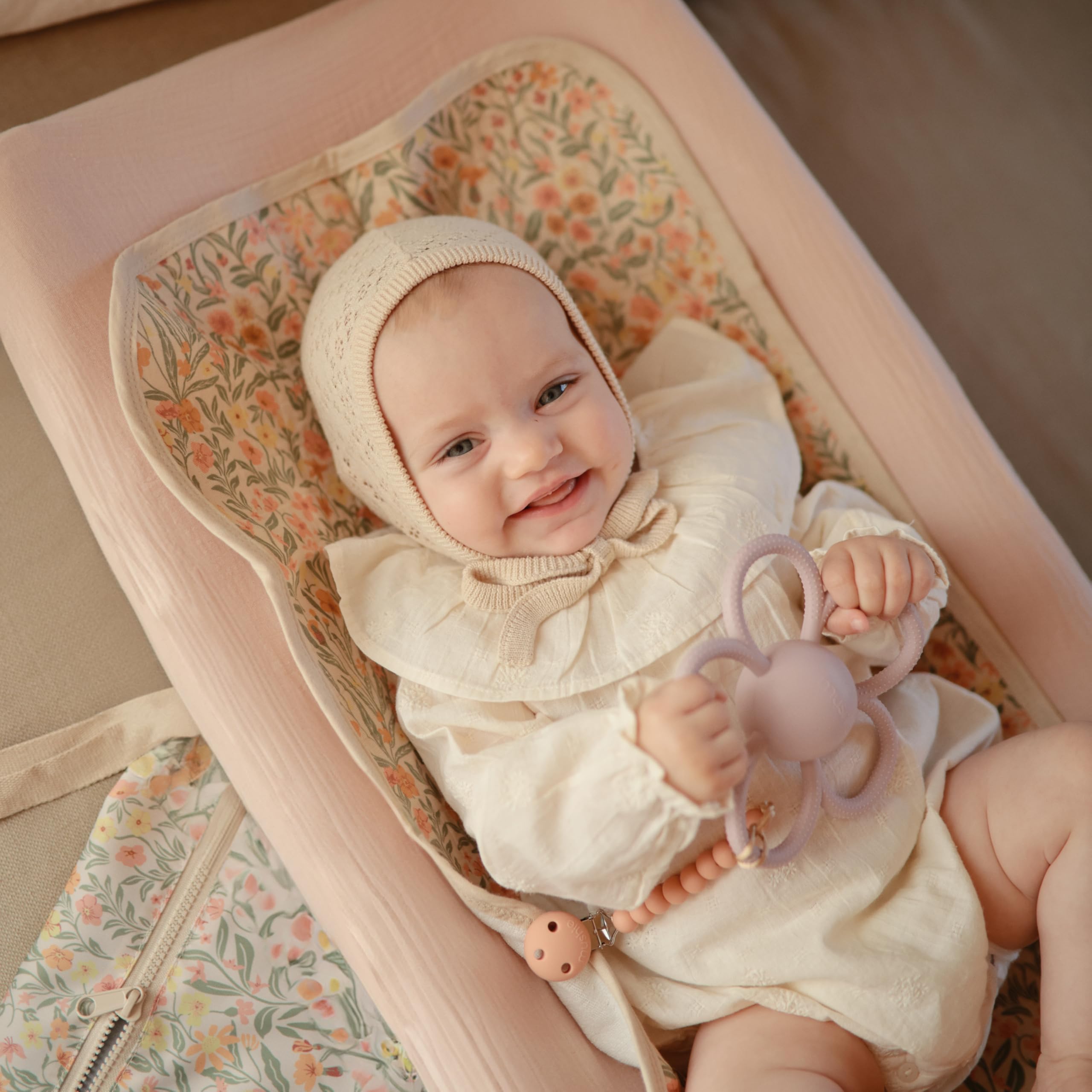 TPU waterproof middle layer visible, helps prevent leaks during diaper changes