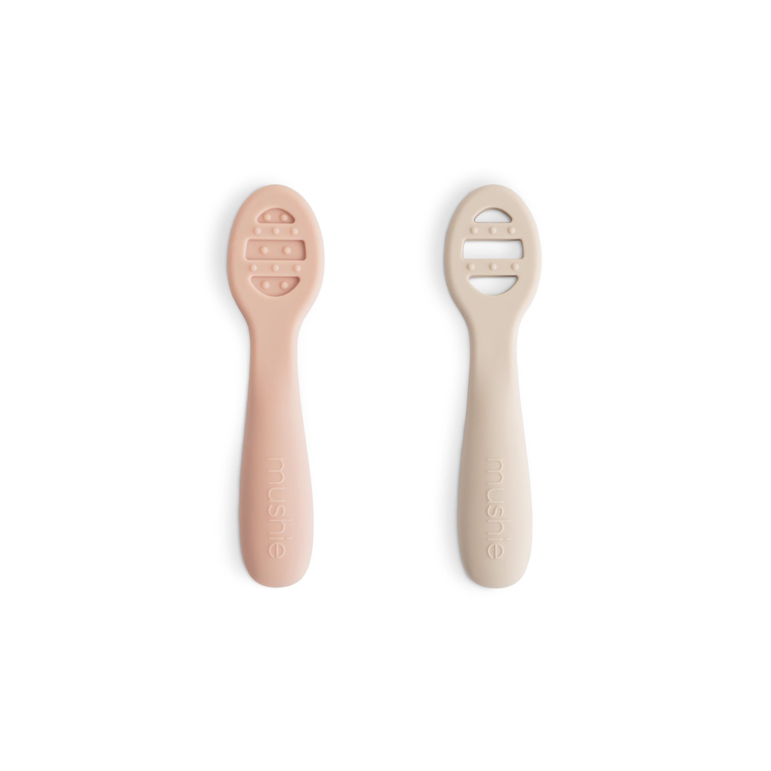 Mushie first feeding spoon Stage 1 solid surface ideal for thin purees