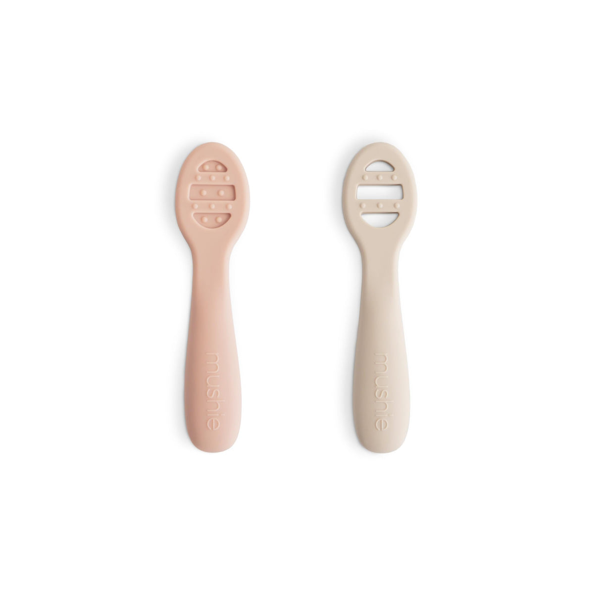Mushie first feeding spoon Stage 1 solid surface ideal for thin purees