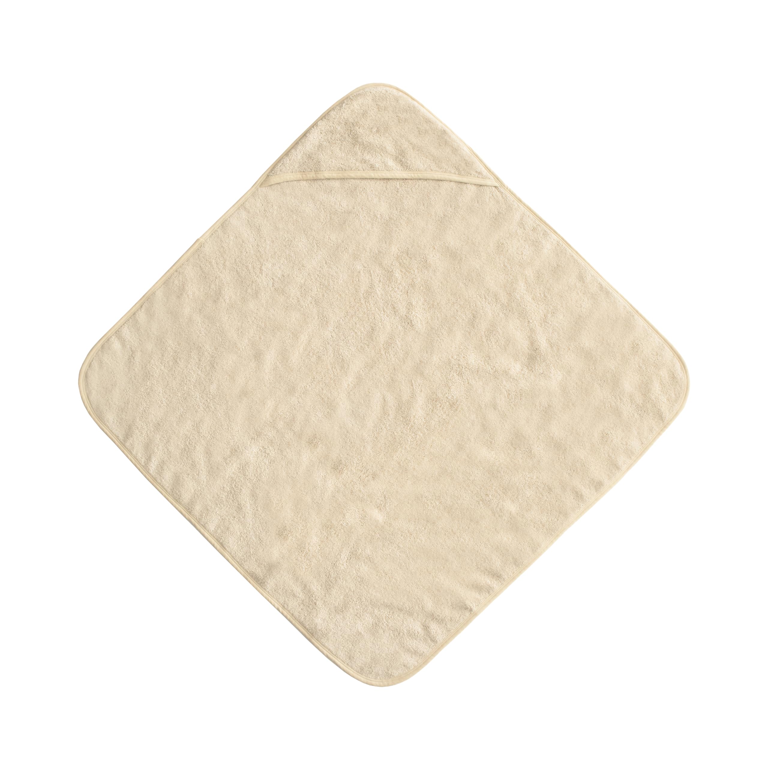 Mushie hooded towel closeup shows soft cotton fibers for cozy drying.