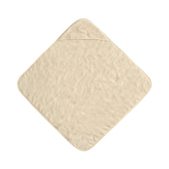 Mushie hooded towel closeup shows soft cotton fibers for cozy drying.