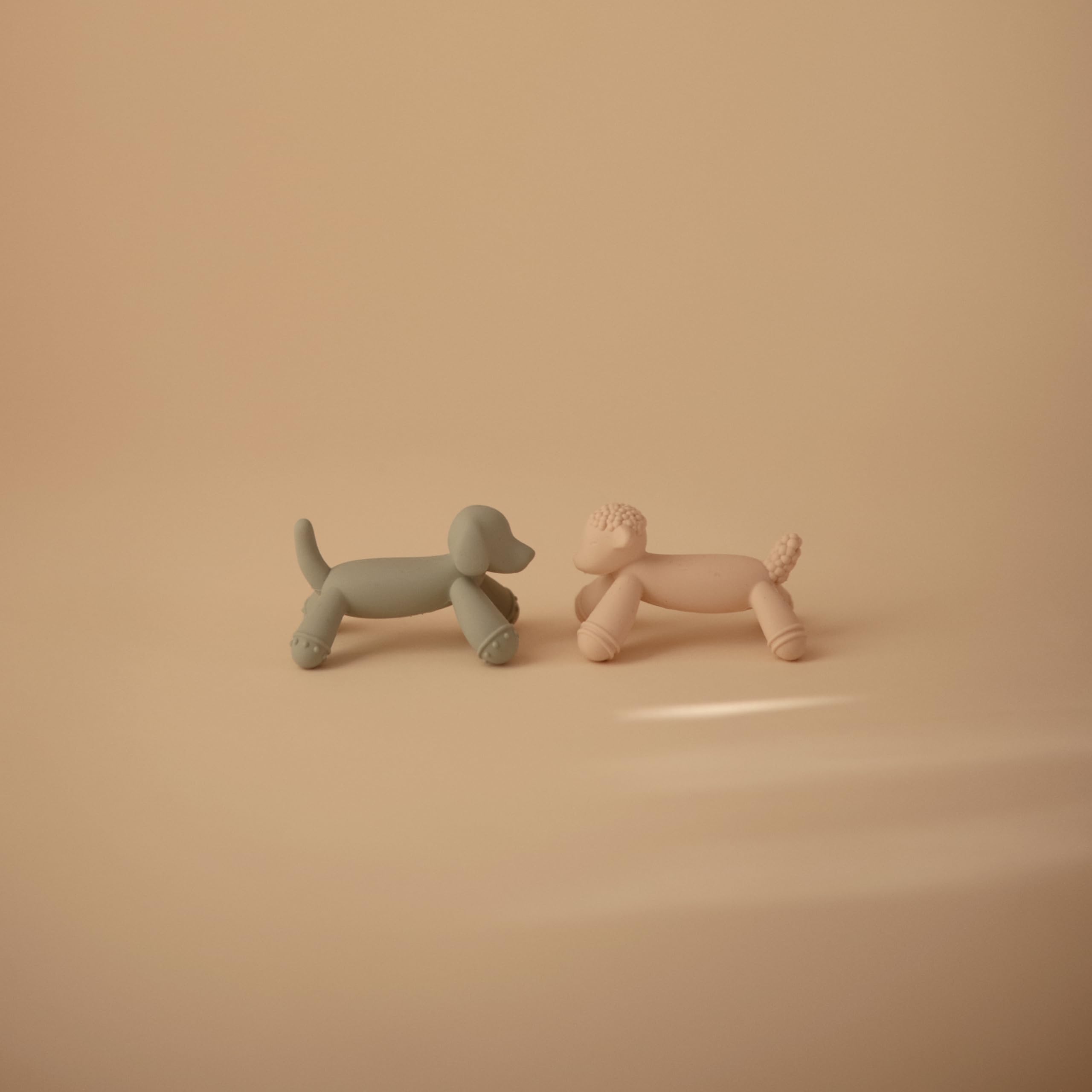 Mushie lamb design teether on playmat looks stylish and kid-friendly