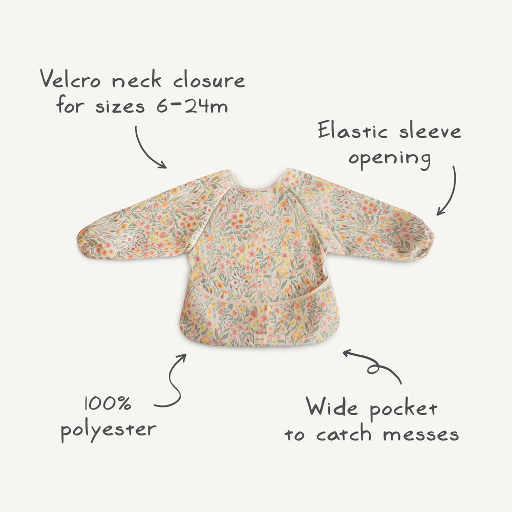 Mushie long sleeve bib sun ideal for mealtime messes and spills