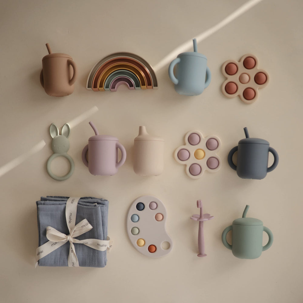Mushie silicone is BPA, BPS, PVC, and phthalate-free for safe use.