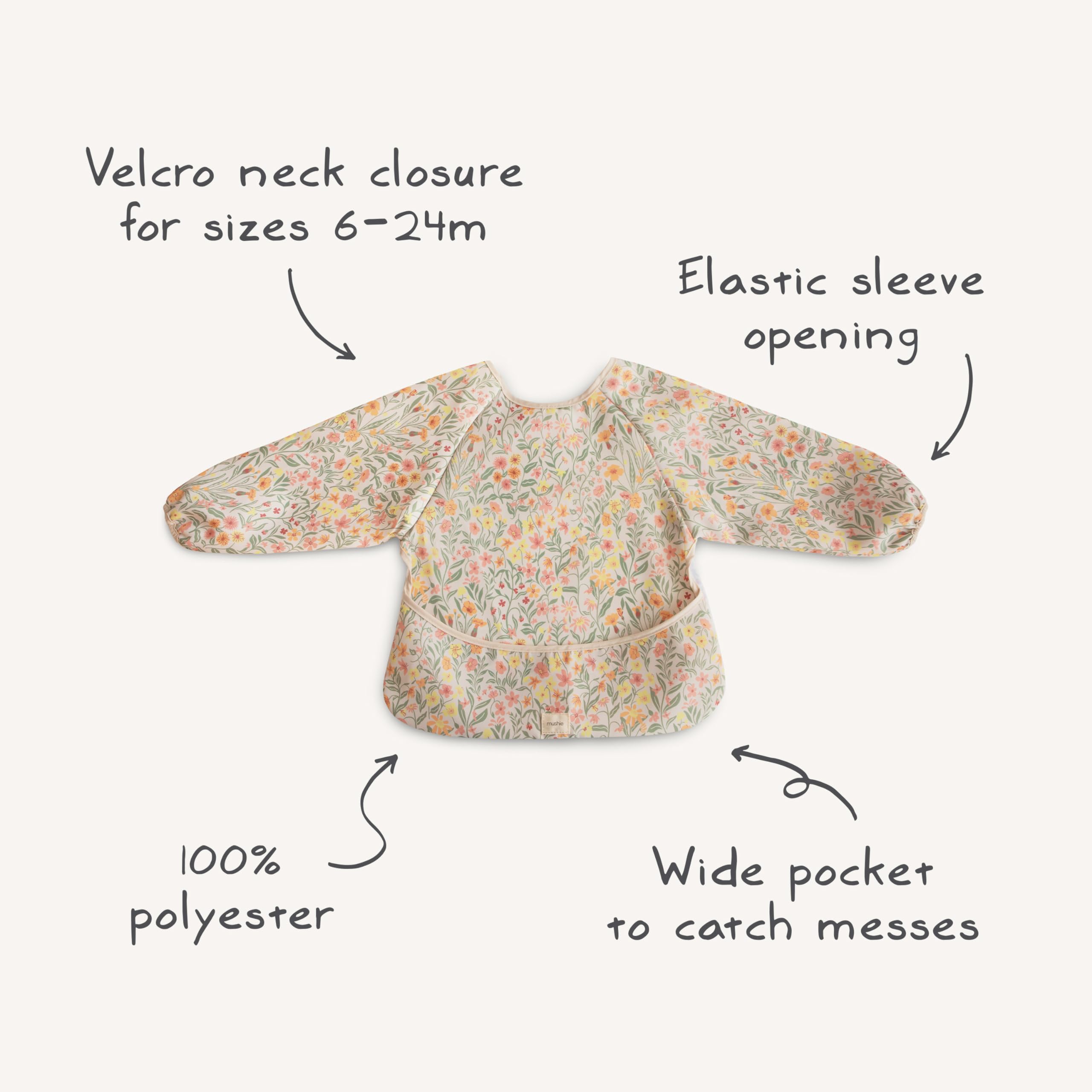Mushie Olive Check bib supports calm mealtime routine