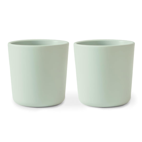 Mushie Sage kids cups front view with easy-grip design for self-feeding.