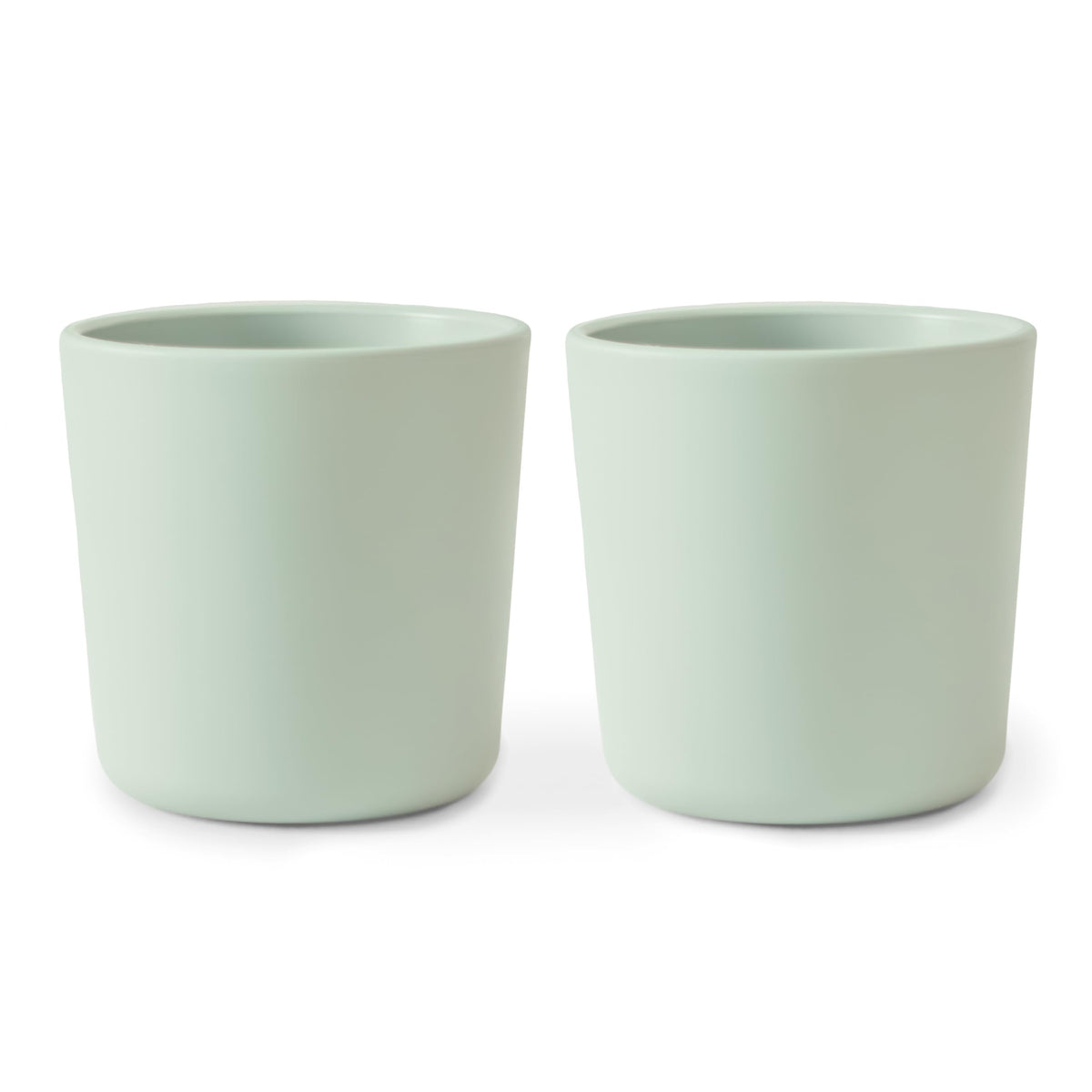 Mushie Sage kids cups front view with easy-grip design for self-feeding.
