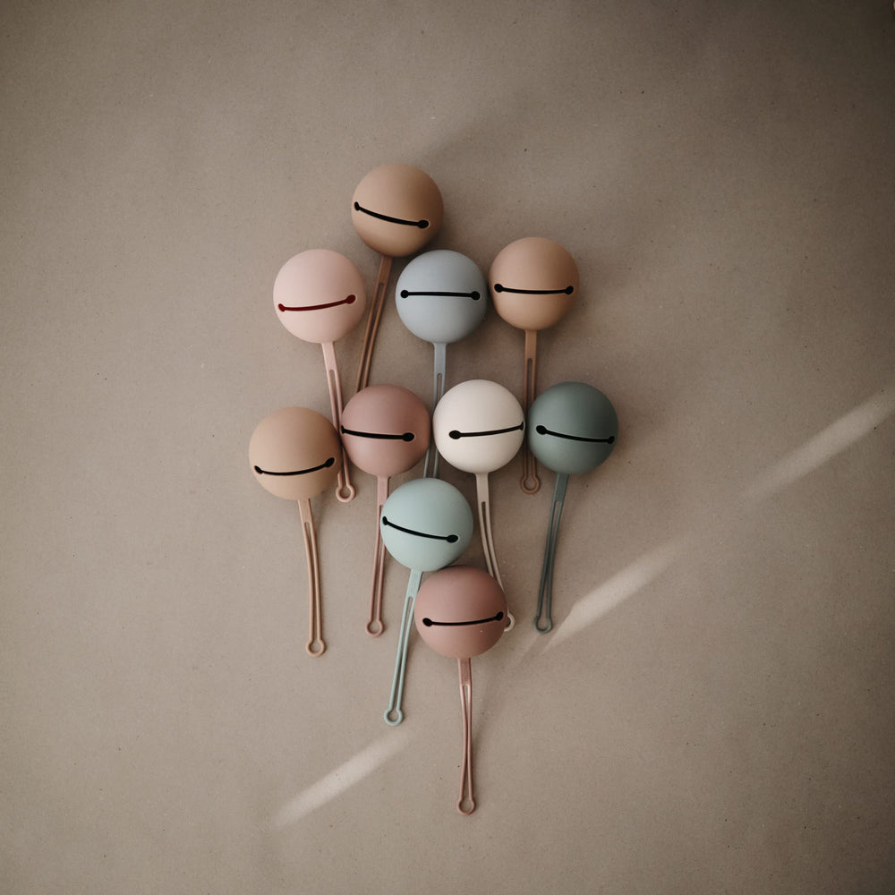 Mushie Stone case made from food-grade silicone and BPA-free.