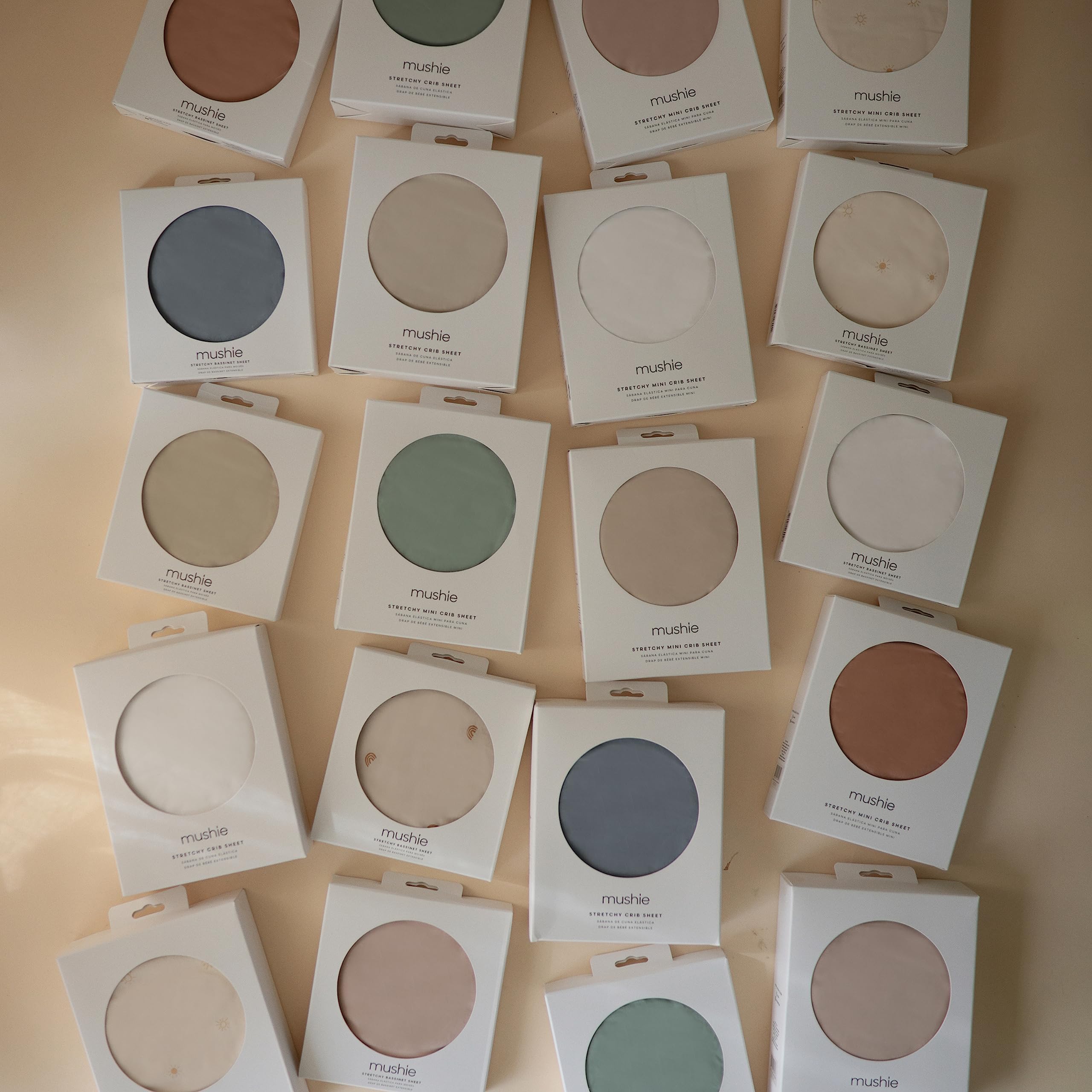 Mushie care instructions for the mini crib sheet in blush