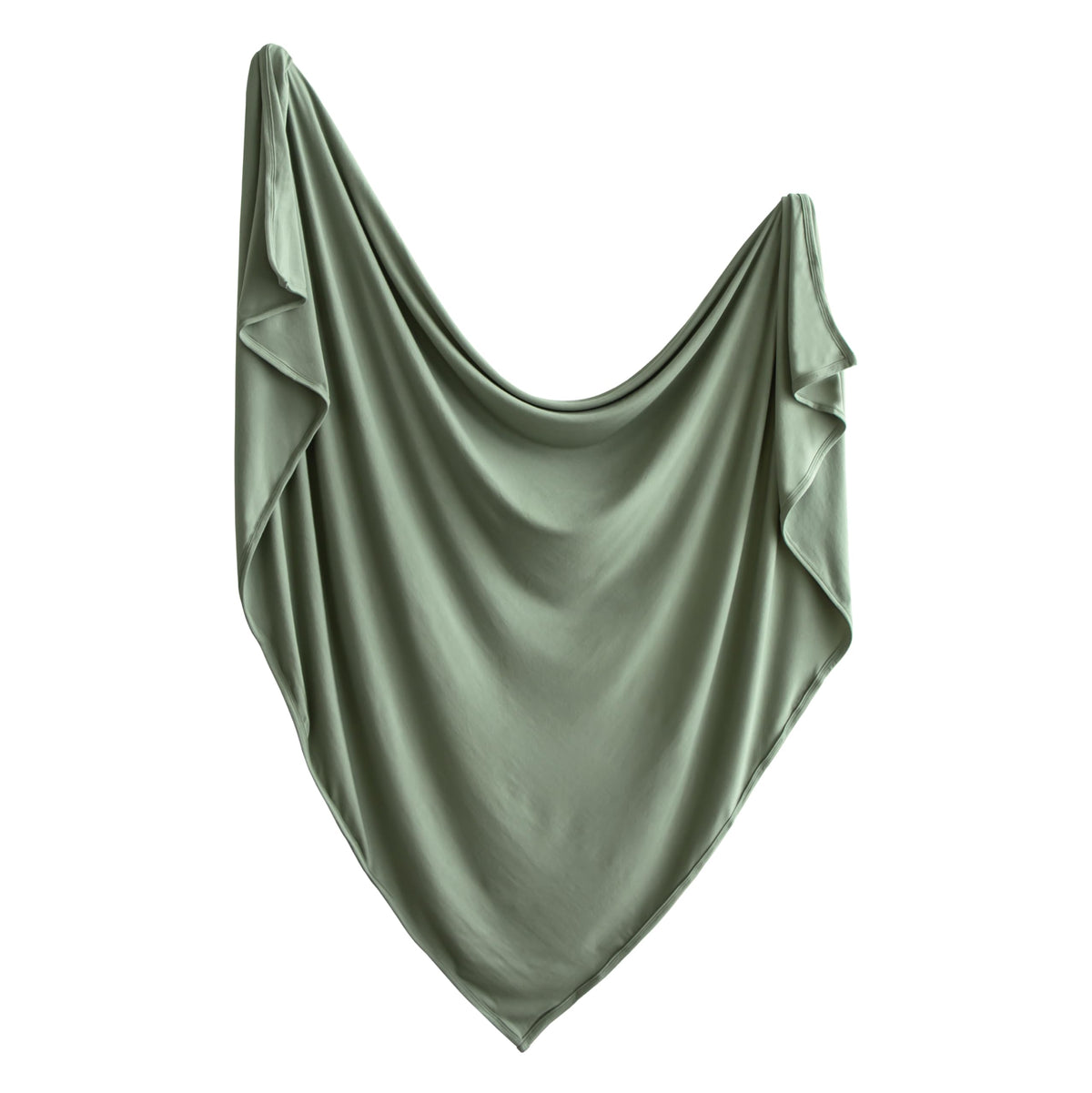 Mushie Stretchy Swaddle Blanket in Dried Thyme offers soft, breathable swaddling.