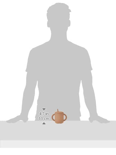 Mushie training cup holds 6 oz (175 ml) for transitions.