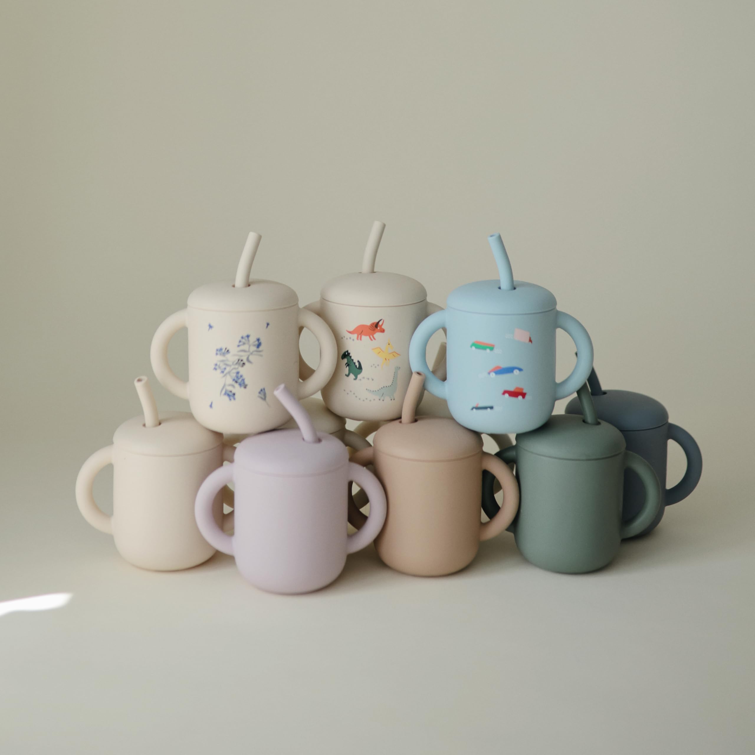Mushie travel-friendly kid cup for meals on the go.