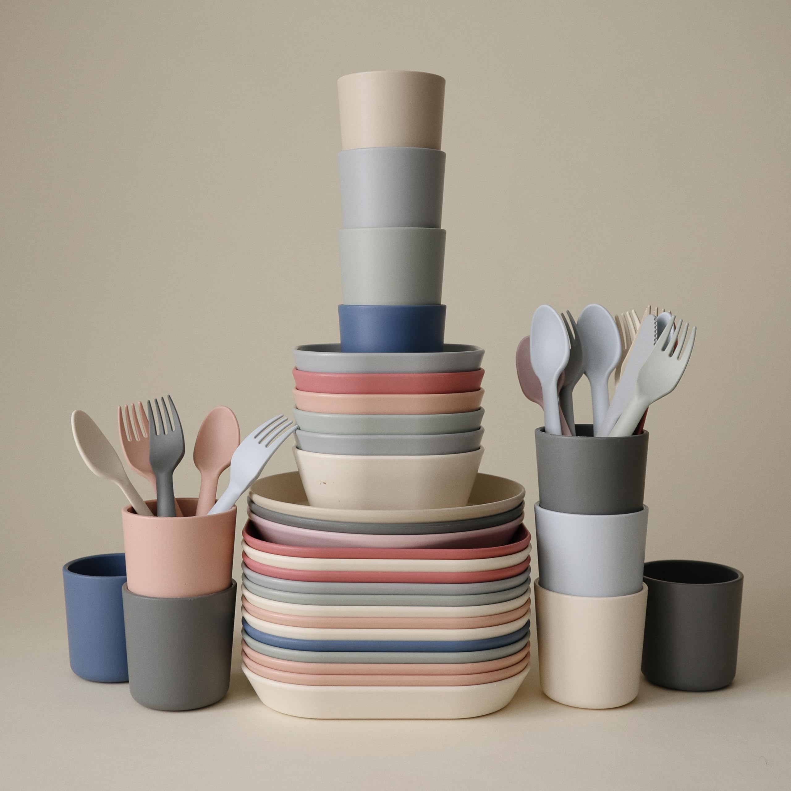 Mushie Twilight Blue flatware dishwasher-safe for quick cleanup