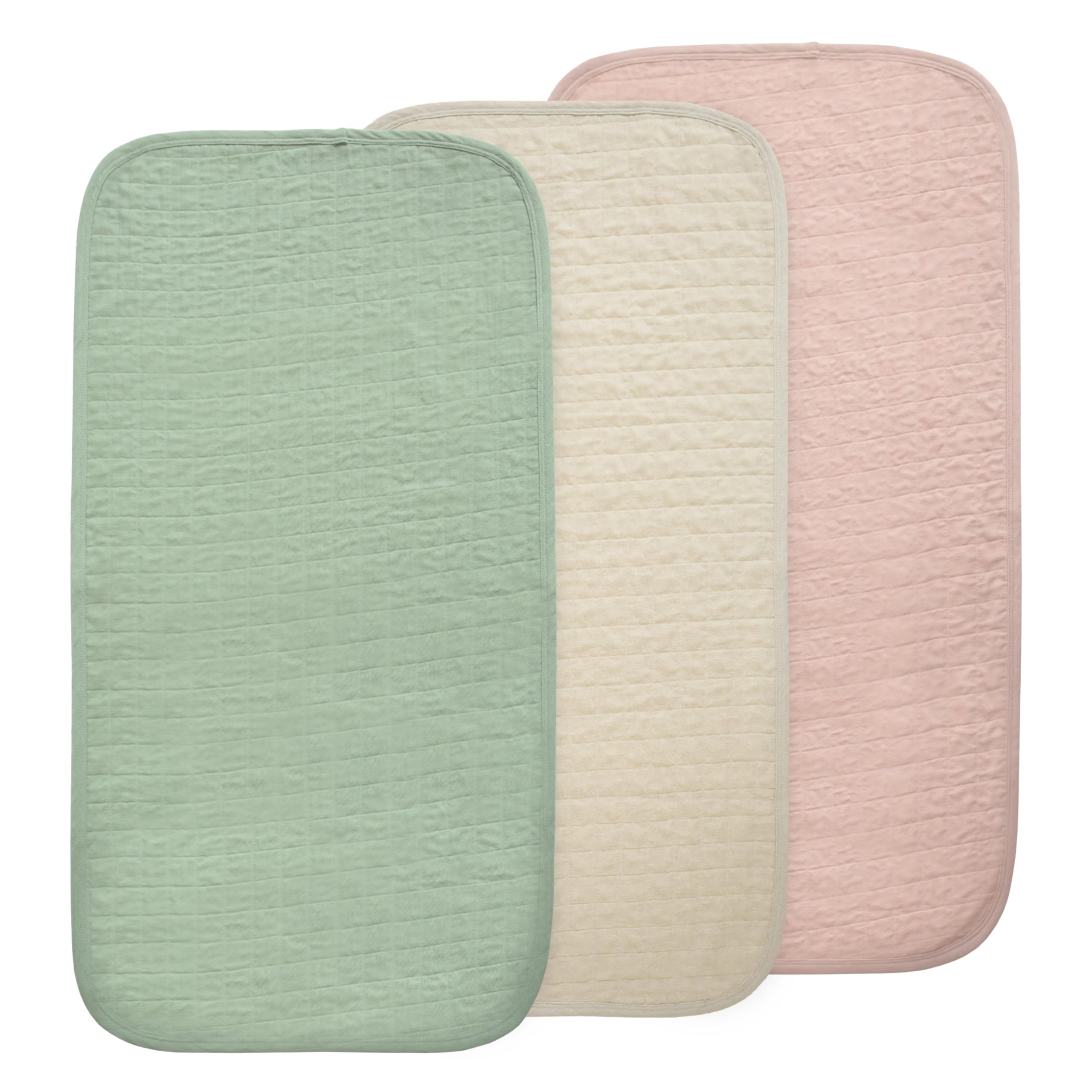 Mushie waterproof changing pad liner blush combo for tidy changes and comfort.
