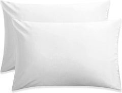 Muskan Collection travel pillow cover 13x18 on a pillow, keeps it clean during travel.