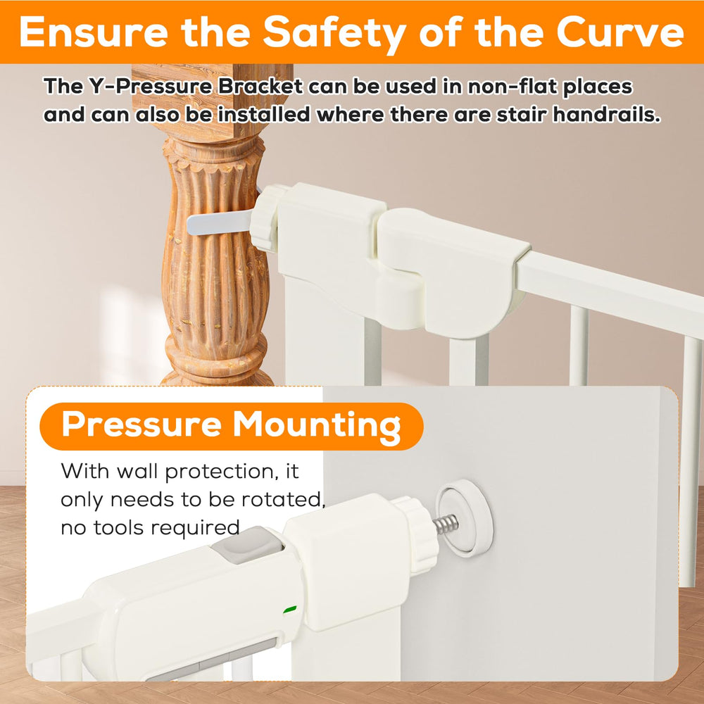 Pressure mounted setup requires no tools for quick installation