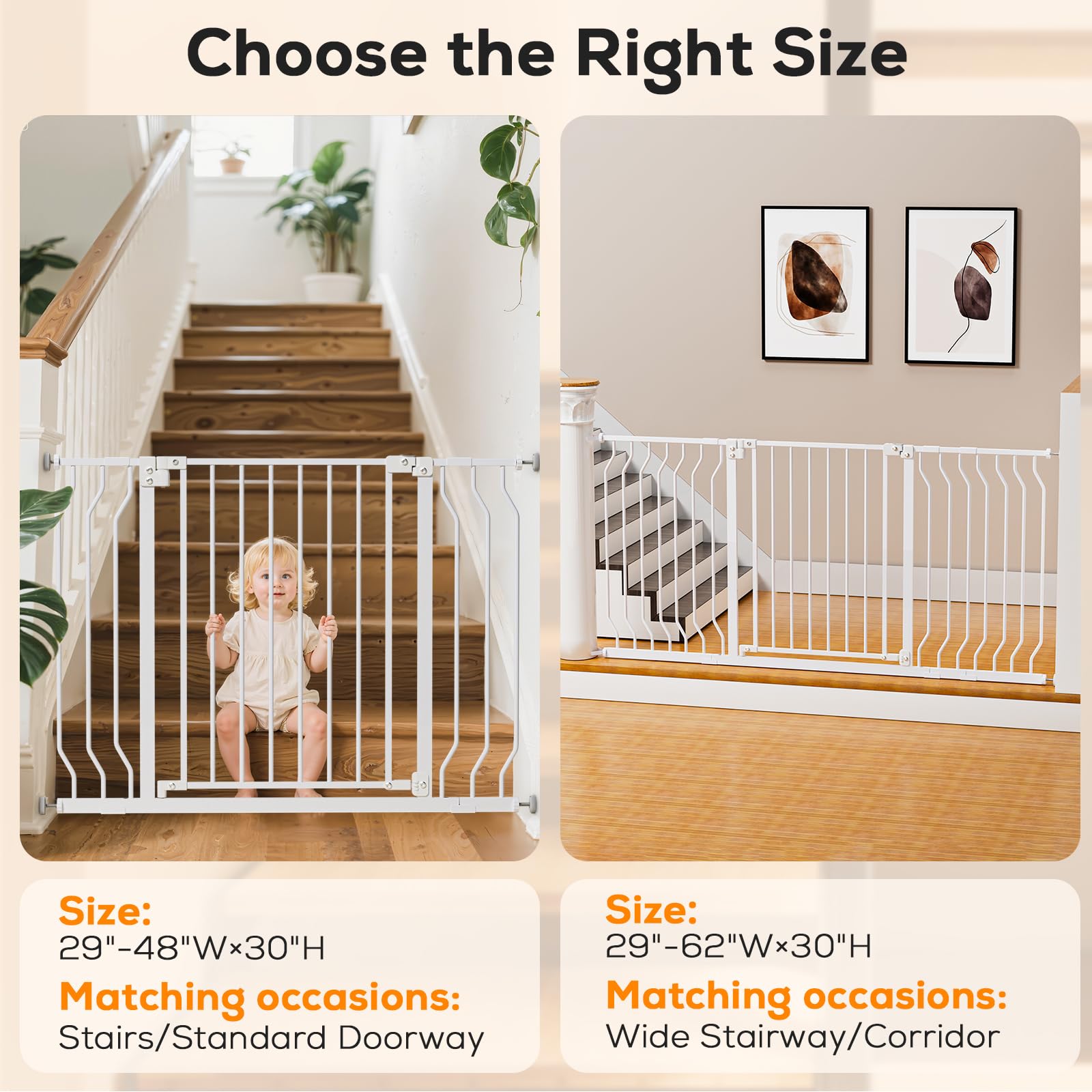 Mutak indoor-use gate suits stairs, hallways, and doorways.