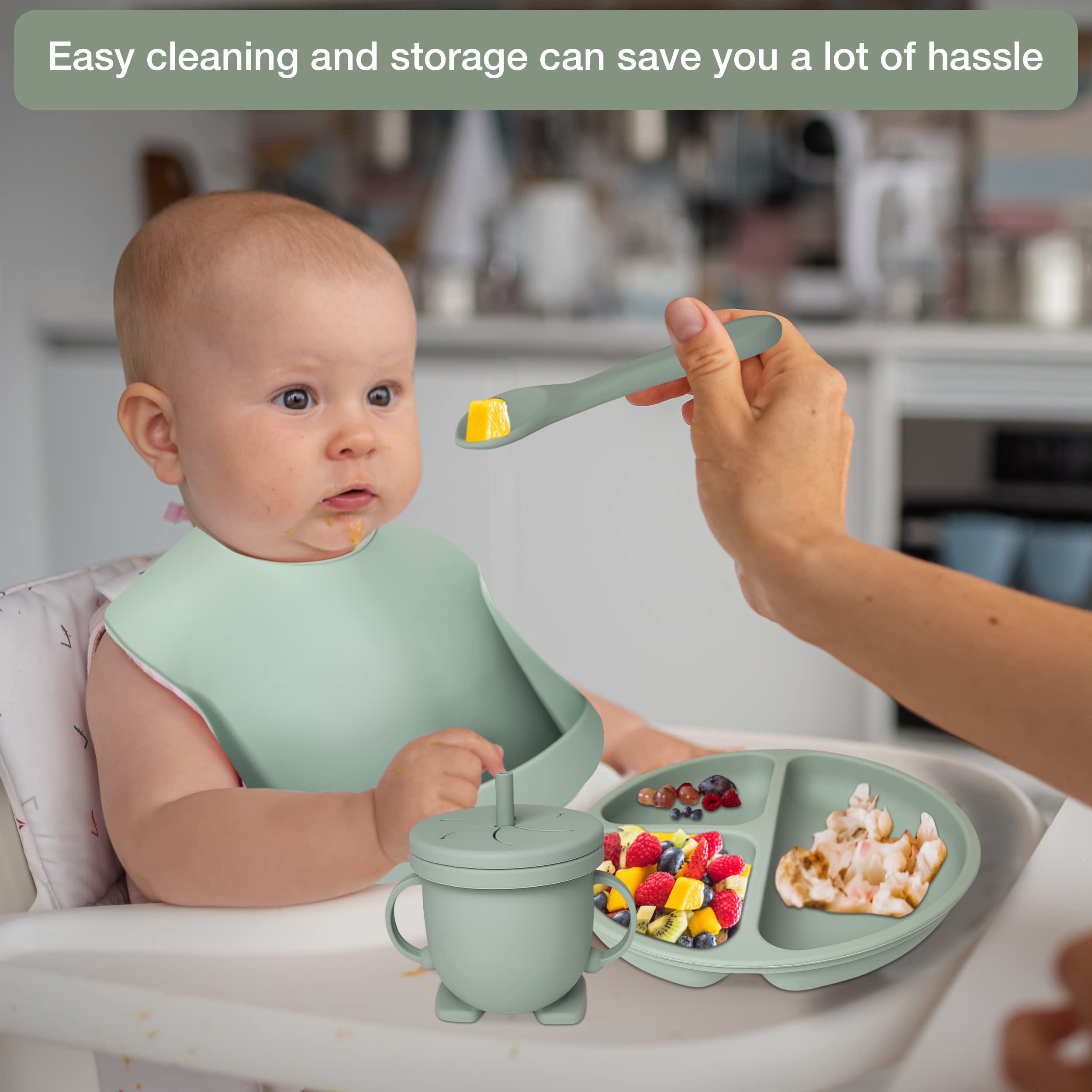 MutualProducts dishwasher-safe silicone set for quick, easy cleanup.