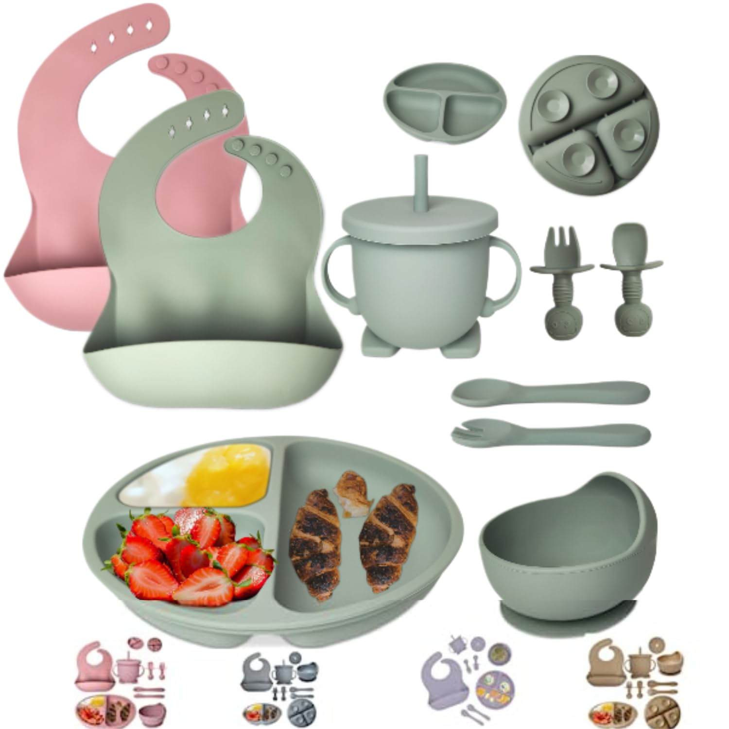 MutualProducts baby feeding set suction plate for mess-free self-feeding sessions.