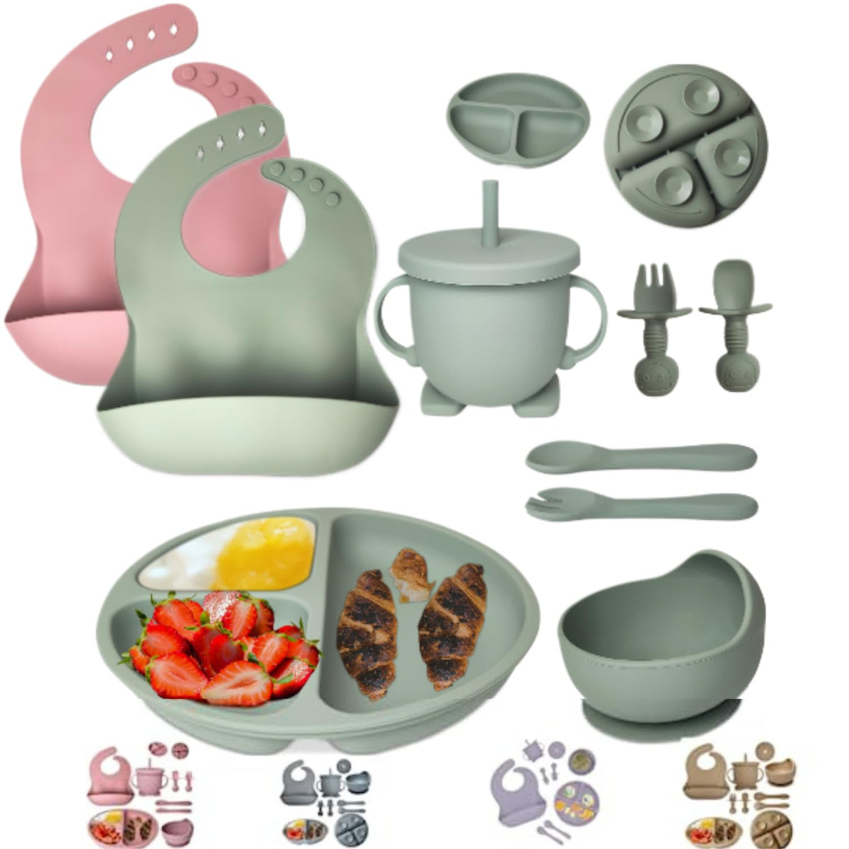 MutualProducts baby feeding set suction plate for mess-free self-feeding sessions.