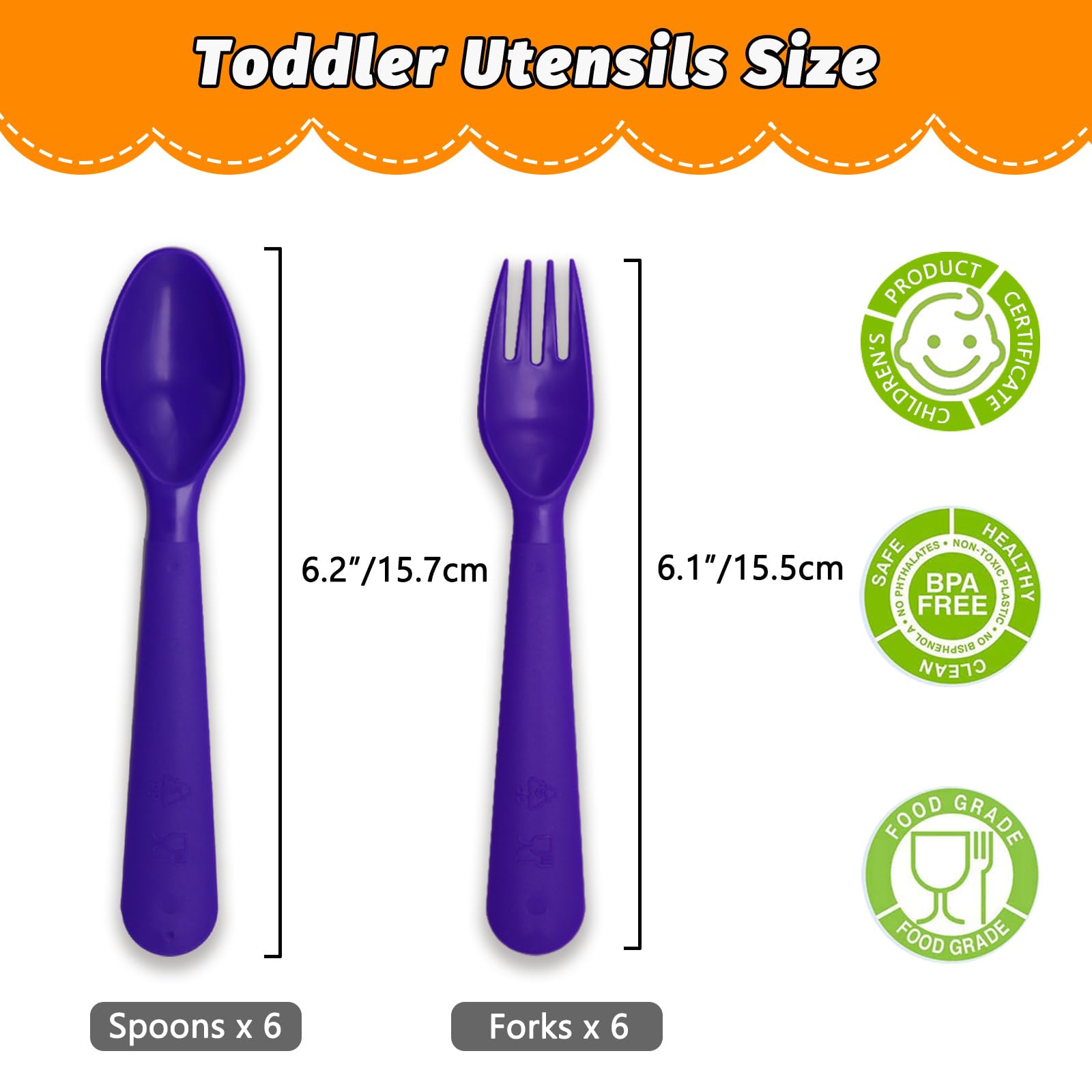 Muulaii BPA-free toddler utensils in durable plastic for safe use