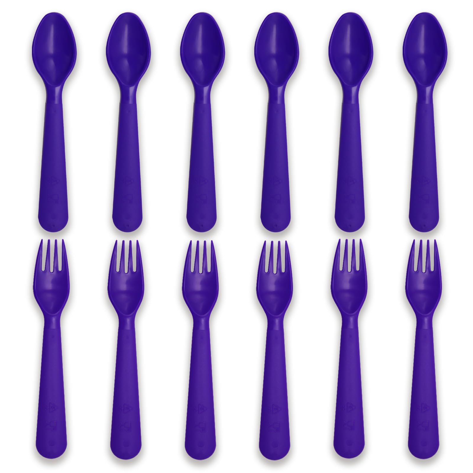 Muulaii 12-piece purple kids utensils set, ideal for family meals