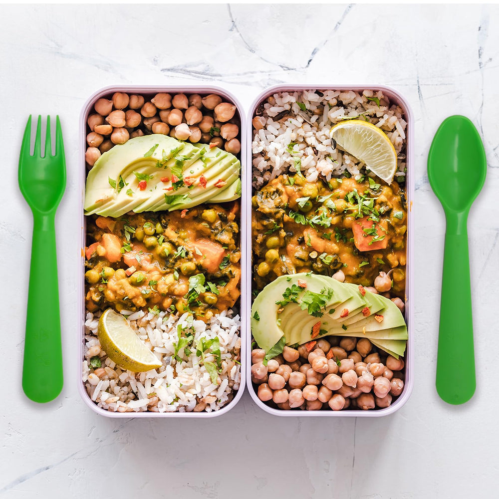 Muulaii lunchbox compact pack kids utensils, portable and tidy for on the go