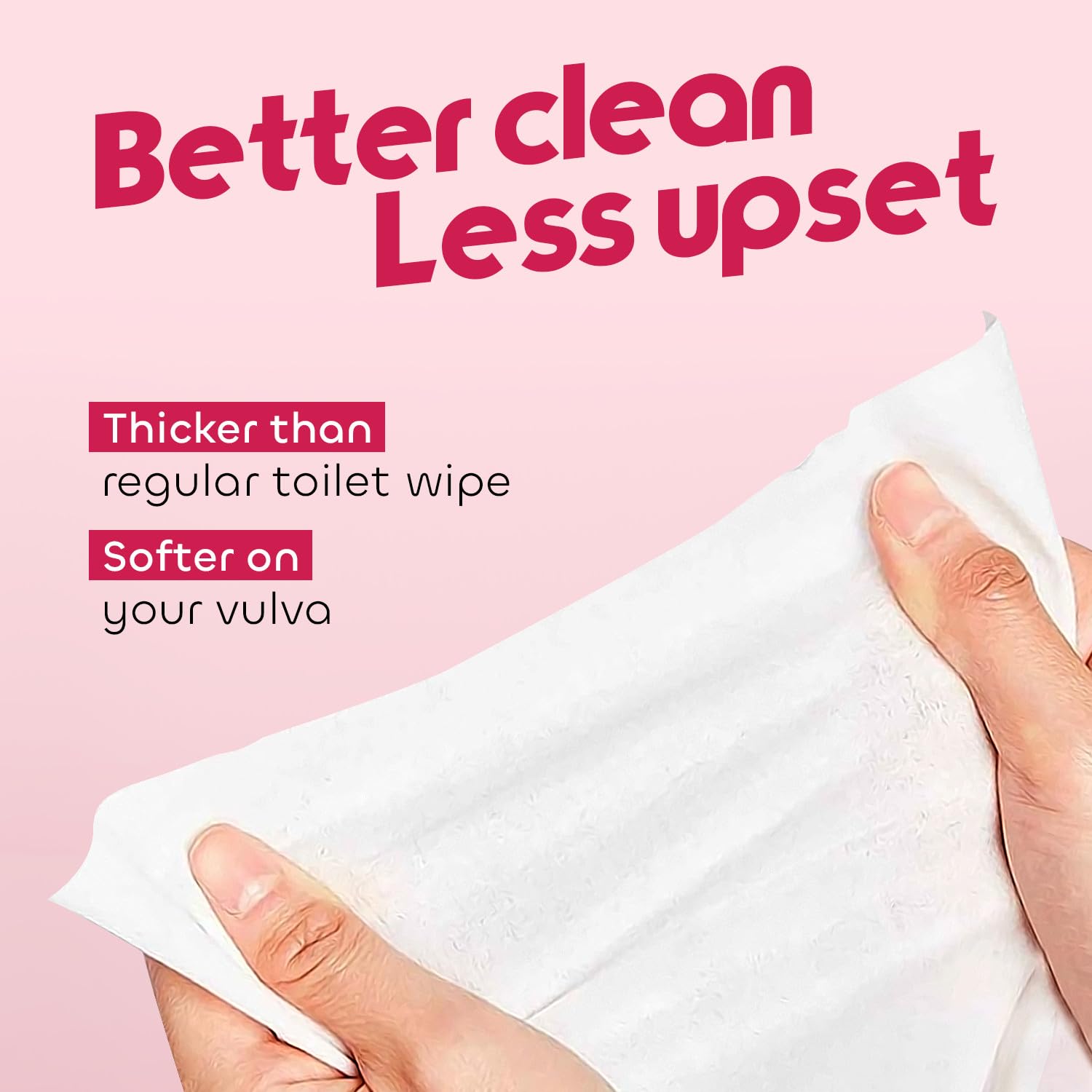 Muun vaginal wipes with soft plant-based fibers for gentle cleansing.